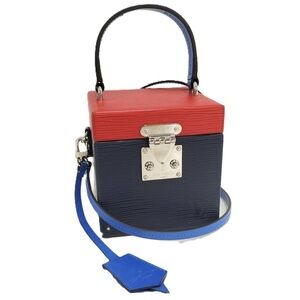 Louis Vuitton Bleeker Bag Epi Leather Red Navy Blue